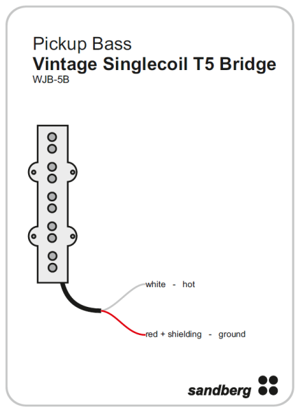 Sandberg Vintage Singlecoil Pickup T5 Bridge